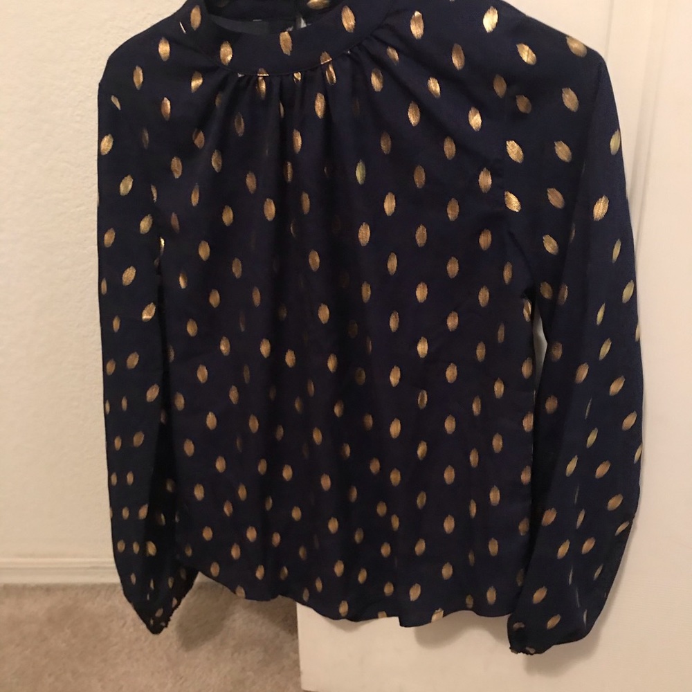 Women’s blue with gold blouse